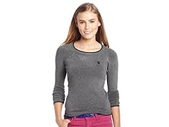 Crew Neck Sweater, Heather Thermal