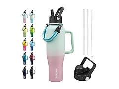 BJPKPK 40oz Insulated Water Bottles with Straw Lid