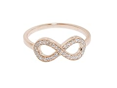 14K Rose Gold Plated Silver Pave Infinity Ring