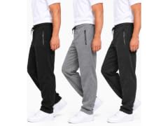 (3-Pack) Men's Fleece Open Bottom Sweatpants
