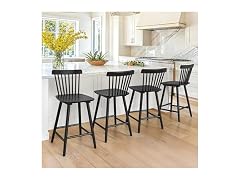 Lue Bona Black Bar Stools Set of 4 24"