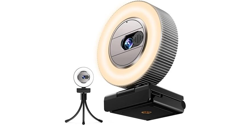 CASECUBE 2K 1080p HD Webcam with Microphone and Ring Light