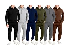 Mens Fleece-Lined Pullover Hoodie & Jogger Set