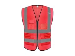 Reflective Safety Vest 5 Pockets Zip