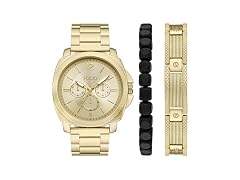 Folio Men Three-Hand Gold-Tone Watch