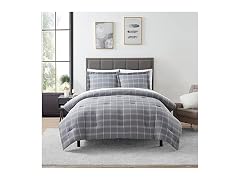 Chambray Weave Plaid Comforter Set