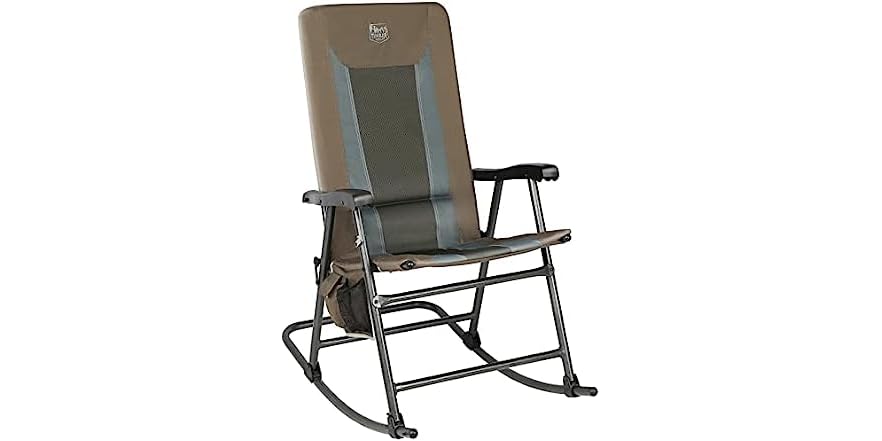 Timber Ridge Foldable Padded Rocking Chair (Brown)