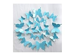 3D Air Blue Butterfly Wall Stickers