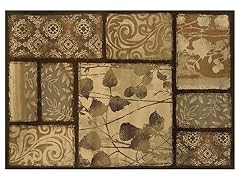 Emery Brown-Tan Floral Rug (Multiple Sizes)