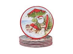  Santa's Wish Melamine 9" Salad/Dessert Plates, Set of 6
