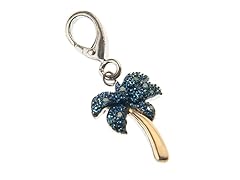 14Kt Gold, SS, Onyx, Diamond Palm Tree Charm