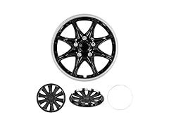 Cobra-Tek CBK-HP099-15-KC 4PC Hubcaps JDM Black w/Silver