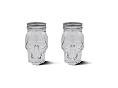Skull Mason Jar Glass Container Set (16 oz)