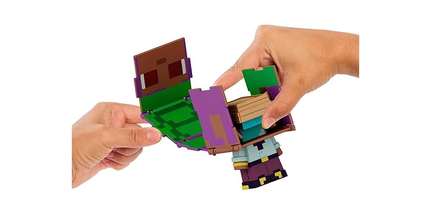Mattel Minecraft Flippin' Figs 2 in 1 - Steve and Steve in Iron Armor