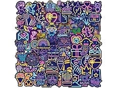 200 PC Random Neon Themed Stickers