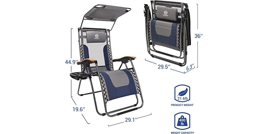 Coastrail Outdoor Zero Gravity Chair w/ Canopy