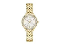 Bulova Ladies Crystal Gold 3-Hand Quartz