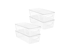 Vtopmart 4pcs Kitchen Clear Stackable Storage Bins