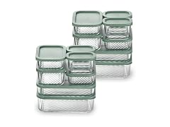EATEX Grooved Base Glass Containers, 14 PK Green