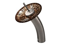 VIGO Single Lever Waterfall Faucet with Aztec Glass Disc in Brushed Nickel