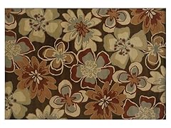 Emery Brown-Gold Floral Rug (Multiple Sizes)