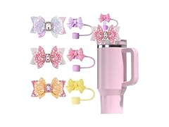 6Pcs Bow Stanley Straw Cover