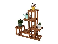 Sunnydaze 36" Wood Multi-Tiered Plant Stand