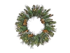 National Tree Company 24 in. Pre-Lit North Conway Wreath