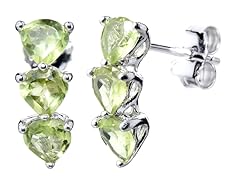2.00 CT Peridot Earrings Sterling Silver
