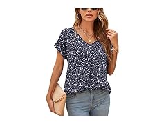 Quezhu Women (XL) Blouses Business Casual V Tops