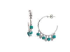 Silpada 'Dive in' Natural Howlite Beaded Hoop Earrings