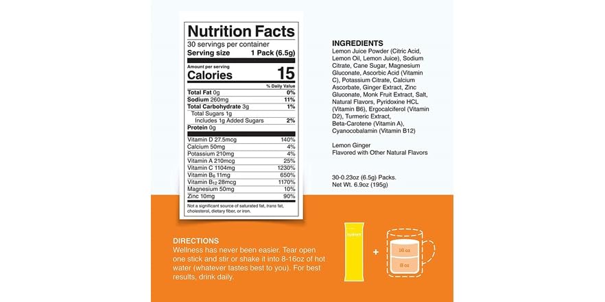 Hydrant Immunity Vitamins Electrolyte Powder 30 Count