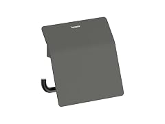 hansgrohe AddStoris Toilet Paper Holder w Cover, Black Chrome