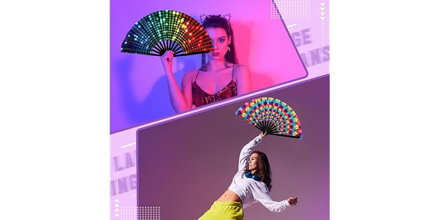 Midwest Princess Rave Fan 10 PC Bamboo Ribs Rave Folding Fan