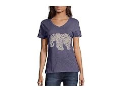 Hanes Women (S) Short Sleeve Tee Pattern Elephant
