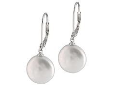 Genuine Coin Leverback Earrings