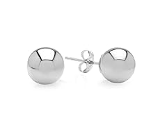 14K White Gold 4MM Ball Stud Earrings