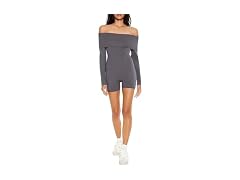 Forever 21 Women (S) Sweater-Knit Romper Grey