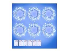 Brightown Twinkle Lights Battery Operated with Timer, 6Pack