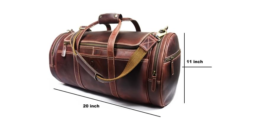aaron leather travel duffel bag