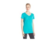 Hanes Women (L) Shirred V-neck T-shirt