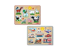 Melissa & Doug Wooden Light-Activated Sound Puzzle 2-Pack