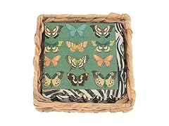 Karma, Woven Cocktail Napkin Holder Butterflies