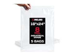 18" x 24" Heavy-Duty Large Zip Plastic Bags, 5 Count