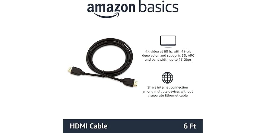 Basic Hdmi Amazon Basics HDMI 2.0 6/15ft Case of 28