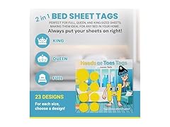 2 in 1 Bed Sheet Marking Tags Yellow 