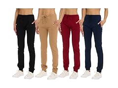 4 Pack Womens French Terry Joggers