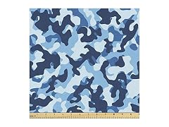 Ambesonne Camouflage Fabric by The Yard, Coconut Blue