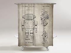 Toy Robot Gray Shower Curtain