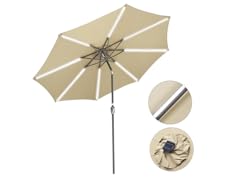 Yescom 9' Solar Power LED Patio Umbrella -Choose Color